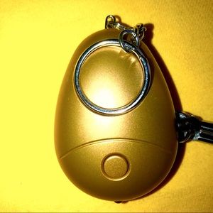 Mini Alarm with Key Chain and Wristlet Metallic Frosted Gold